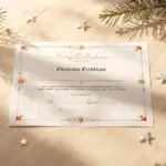 Certificato del buon bambino plastificato con grafica natalizia di Babbo Natale