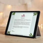 Lettera personalizzata con risposta di Babbo Natale visualizzata su tablet