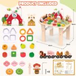 Componenti inclusi nel tavolo attività in legno Montessori per bambini