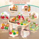 Tavolo attività in legno Montessori ambientato per il gioco dei bambini.